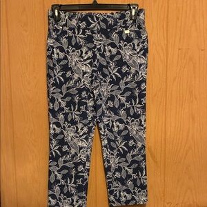 Rafaella Blue and White Floral Pants